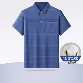 【Q】【100%棉】【新款DWP】大依优型大码短袖Polo衫口袋翻领加肥加大男士大号弹力透气舒适夏季半袖