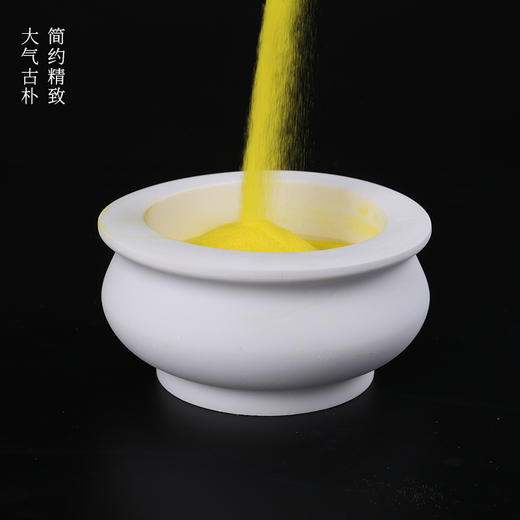 天福系列-砂岩汉白玉圆香炉 商品图2