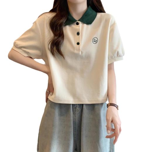 【胖mm休闲宽松显瘦短款！大码短袖t恤】夏季热卖面料舒适不紧绷，小众polo领正肩短袖t恤女 商品图4