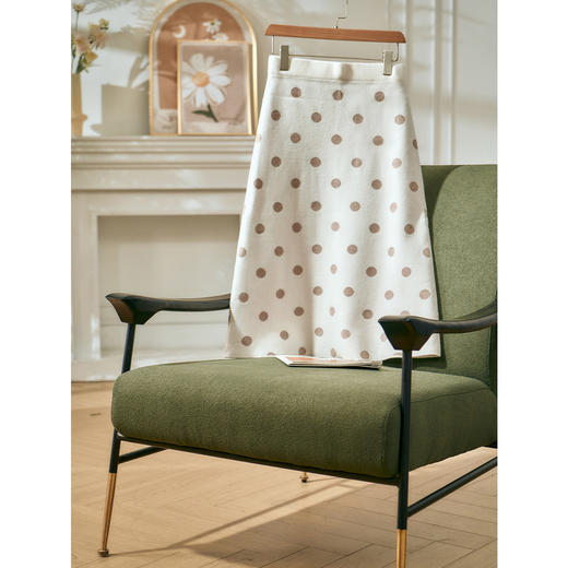 欧芮儿春新款高腰显瘦波点针织半身裙女中长款百搭包臀裙 商品图1