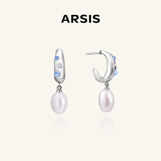 ARSIS 丨 流光系列 波光月影耳坠 商品图0