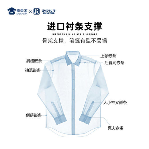 【实付满399送保温杯】【200支DP免烫衬衫】男士商务长袖衬衫 大码免烫短袖休闲衬衣 商品图4