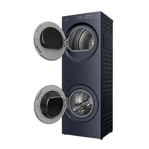 TCL双子舱10KG滚筒洗烘护集成机 一屏双控 超薄平嵌一体机身 热泵烘干 GH200P10（线下同款） 商品图3