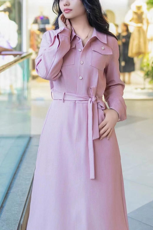 -水红色连衣裙HJ1S39 商品图0