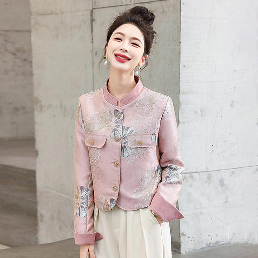 2024年春季上新气质时尚立领新中式提花外套HMQY5211 商品图6