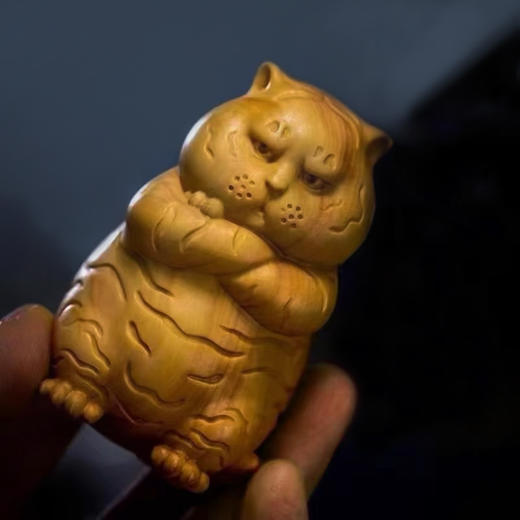 小萌老虎°黄杨木摆件（随机） 商品图3