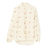 Famecoco全棉立体剪花衬衫女系带木耳边立领小众衬衣FAC1BH026 商品缩略图6