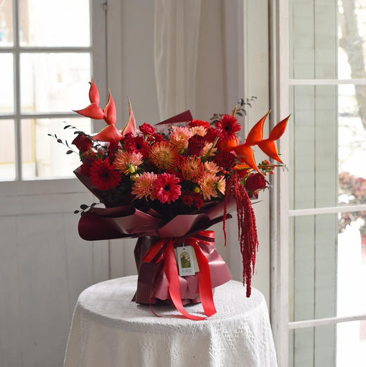 《龙行龘龘》富贵鸟针垫大丽花花束 商品图7