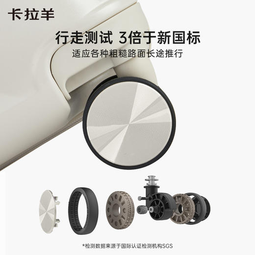 【红点奖设计师款】卡拉羊小香风皮革纹纯PC超轻大深舱魔方体行李箱CX8113 商品图5