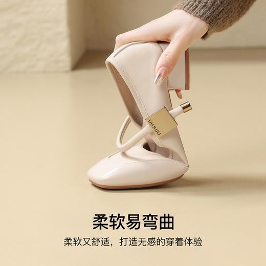 ZHR则则法式复古方头单鞋女鞋2024春季新款优雅舒适粗跟玛丽珍鞋 商品图14