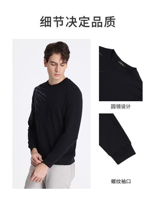 callisto藏青棉混纺卫衣 STFLE052C 商品图3