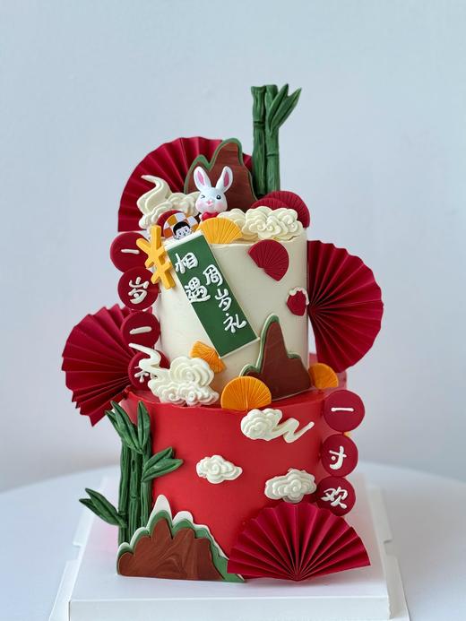 红色系周岁礼·奶油霜蛋糕 商品图0