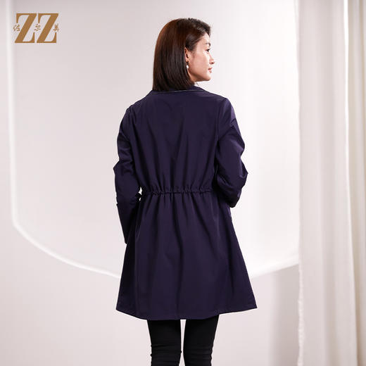 佐尔美春季新款 时尚简约双面穿松紧腰中长风衣外套女E33FZ17 商品图4