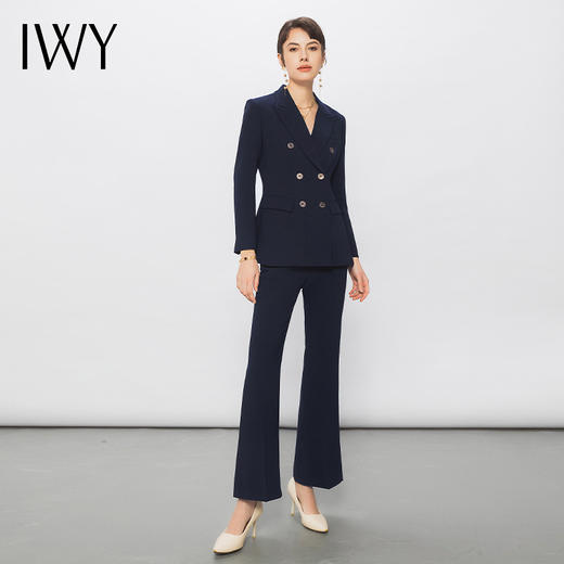 IWY/藏青色西装套装职业装高级西服外套女气质通勤商务工作服面试正装C13102+P31356 商品图4