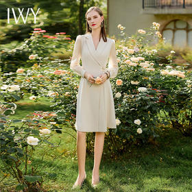 IWY/杏色正式场合西装连衣裙礼服高端职业装气质女神范商务装裙子Q729