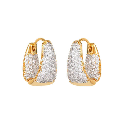 高级感法式时尚简约百搭微镶内外锆石水滴形耳扣LY 商品图4