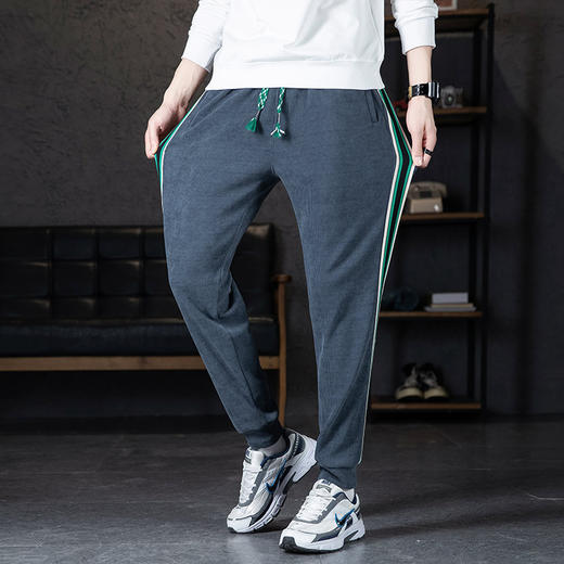 【雪尼尔】【新款DSK】大依优型大码束脚运动休闲裤加肥加大男装舒适胖子肥佬百搭运动裤长裤 商品图1