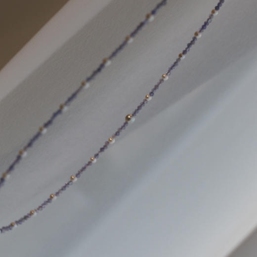 甄珠贝 浪漫星空里的繁星点点 很闪亮的一串 紫色开运 坦桑石纯天然+珍珠（海水真多麻色akoya+ji光淡水） 商品图4