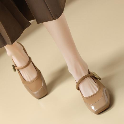 ZHR则则法式复古方头单鞋女鞋2024春季新款优雅舒适粗跟玛丽珍鞋 商品图5