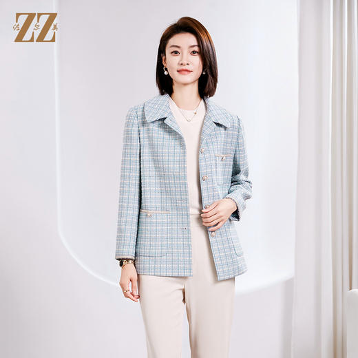 佐尔美春季新款 气质小香风千鸟格上衣外套女E33SO31 商品图0
