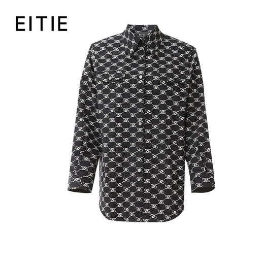 EITIE爱特爱春季新款时尚复古通勤百搭显瘦印花衬衫7709404 商品图5