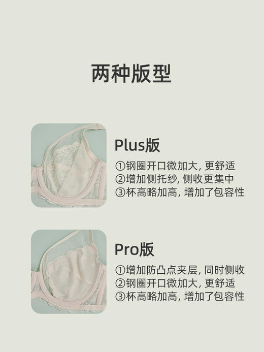 【套装】HSIA遐内衣女倾城之恋超薄全罩杯性感蕾丝胸罩大胸显小文胸套装pro升级版 商品图4