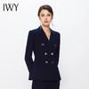 IWY/藏青色西装套装职业装高级西服外套女气质通勤商务显瘦工作服面试C13102+P11356 商品缩略图4