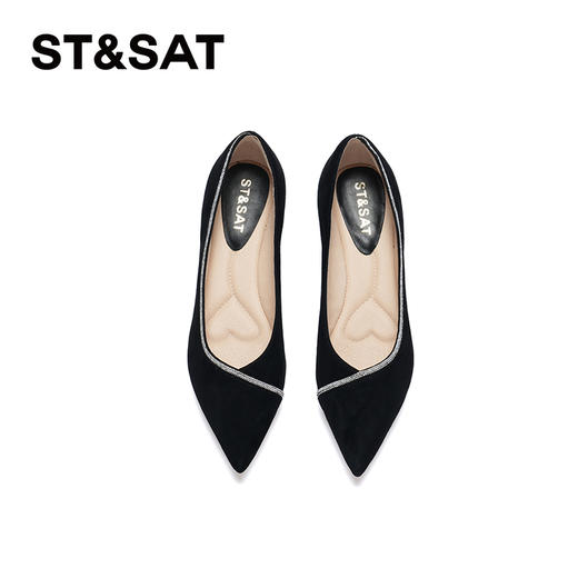 星期六优雅尖头钻条平底单鞋SSC1111523 商品图13