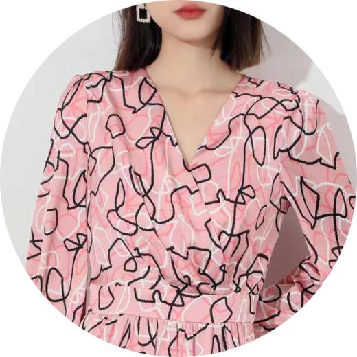 -仅剩XL码一件，水红色连衣裙HJ1S35 商品图1