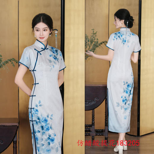 仿醋酸提花短袖春夏新款年轻改良旗袍GX183204 商品图2