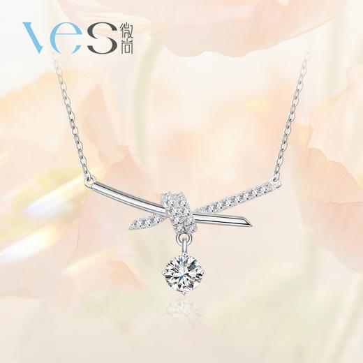 莫桑钻蝴蝶结银925套链 商品图0