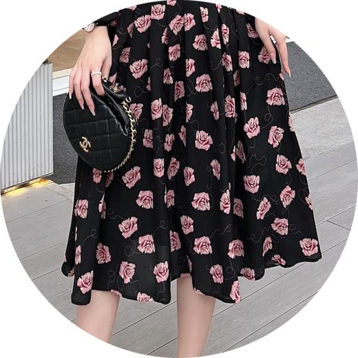 -水红色桑蚕丝连衣裙 HJ1S42 商品图5