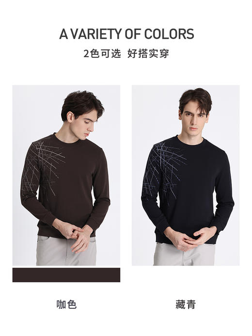 callisto藏青棉混纺卫衣 STFLE052C 商品图2