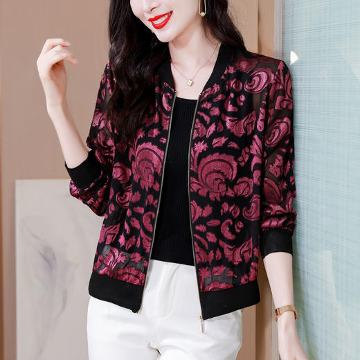 KQL765G122夹克外套春夏高贵洋气防晒休闲女装棒球服上衣 商品图0