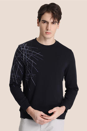 callisto藏青棉混纺卫衣 STFLE052C