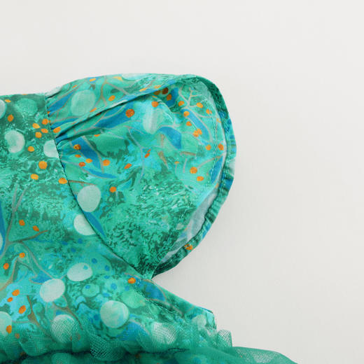 【马克珍妮 芦芙】女宝宝新中式夏荫绿旗袍连体衣婴儿夏装240700 商品图3