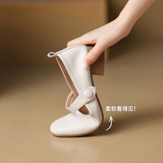 ZHR则则浅口单鞋女2024新款英伦小皮鞋优雅简约百搭粗跟女鞋玛丽珍鞋 商品图10
