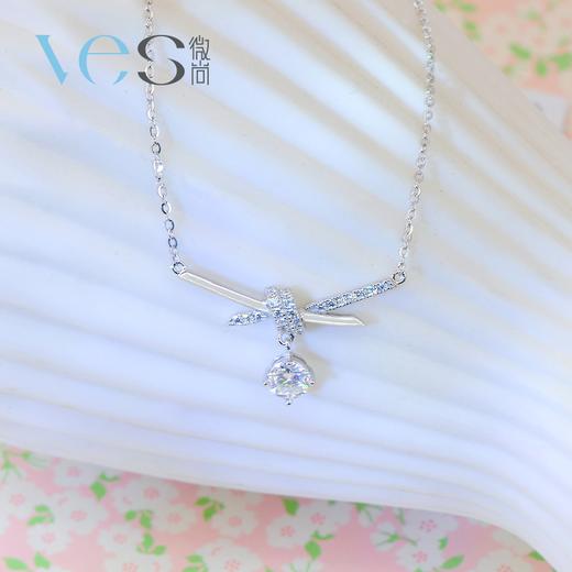 莫桑钻蝴蝶结银925套链 商品图3