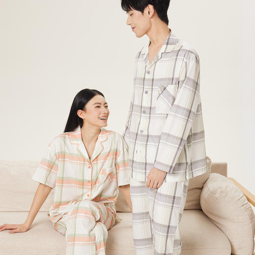 连绵·格纹天丝棉睡衣套装（男/女款） 商品图8