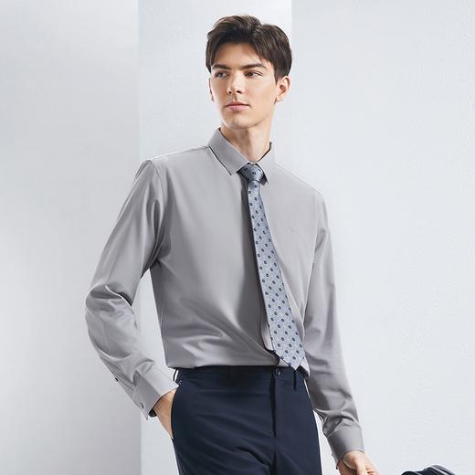 【含桑蚕丝】柒牌男装长袖衬衫2024春季新款商务休闲正装纯色衬衣	126A70790 商品图1