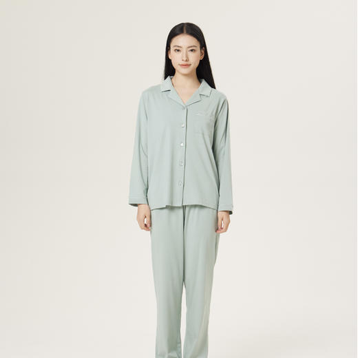 连绵·兰精莫代尔长袖长裤开襟家居服（男/女） 商品图10