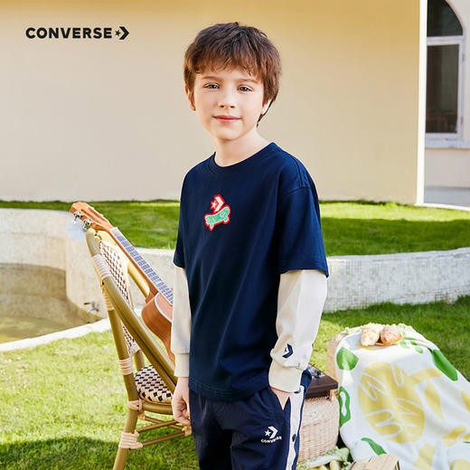 CONVERSE 春 大童 小童 长袖T恤 CNVB-FF-D590 商品图2