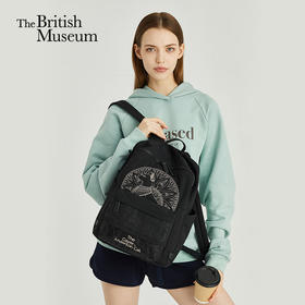 大英博物馆 盖亚·安德森猫系列 刺绣大容量休闲 双肩包 黑色 出行通勤 送朋友 生日礼物