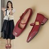 ZHR则则法式复古方头单鞋女鞋2024春季新款优雅舒适粗跟玛丽珍鞋 商品缩略图8