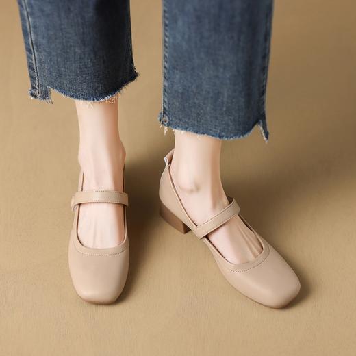 ZHR则则浅口单鞋女2024新款英伦小皮鞋优雅简约百搭粗跟女鞋玛丽珍鞋 商品图6