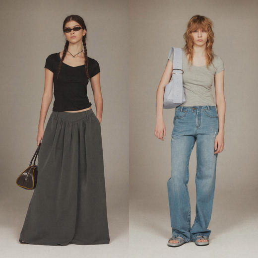 NUTH 凉感液氨纯棉低领修身显瘦短袖t恤女 商品图6