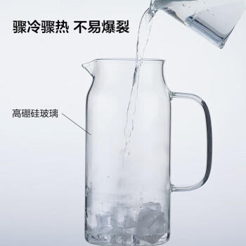 乐扣乐扣（LOCK&LOCK）凉水壶耐热玻璃泡茶柠檬水果水杯子带把家用大容量玻璃茶水杯1.2L 商品图3