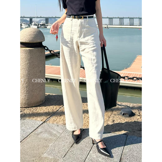 尘衣｜2024春夏高腰显瘦亚麻宽松长裤 商品图0