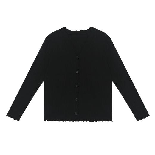 【春季热买月销2000+！针织开衫毛衣】春季小众长袖设计感，夏季白色木耳边v领针织外套，大码打底衫女 商品图11