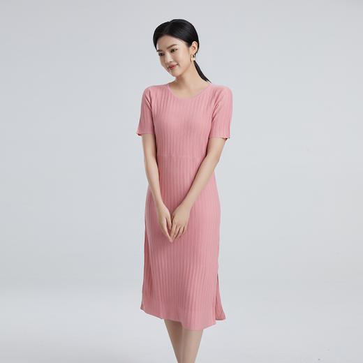 东黎 • 丝绒女士春夏季无袖针织抽条显瘦连衣裙 3040 商品图1